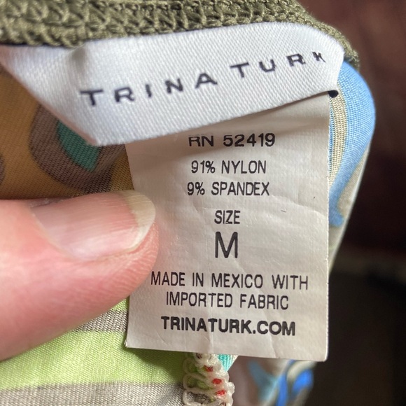 Trina Turk Vivid Maya Patterned Nylon Spandex Fold Over Waist Pants - Picture 7 of 9